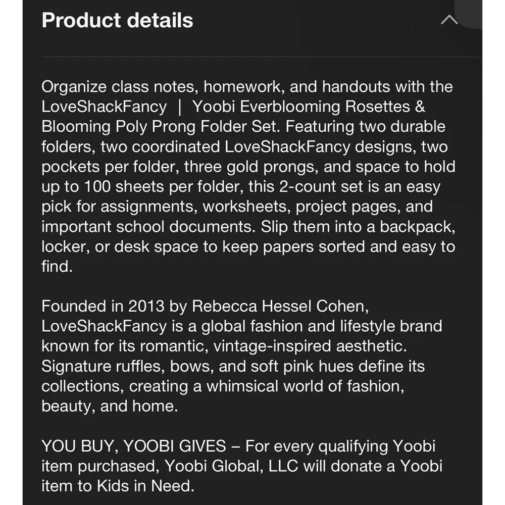 LoveShackFancy‎ x Target Yoobi Blooming Heirloom 2pk Folders